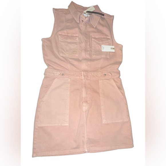 Good American Fit For Success Blush Denim Dress NWT Size L work dress preppy - Picture 3 of 11